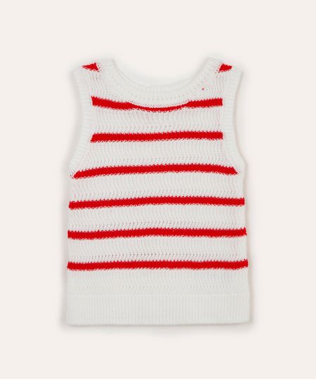 regata de crochê infantil listrada off white 1 regata de crochê infantil listrada off white 1