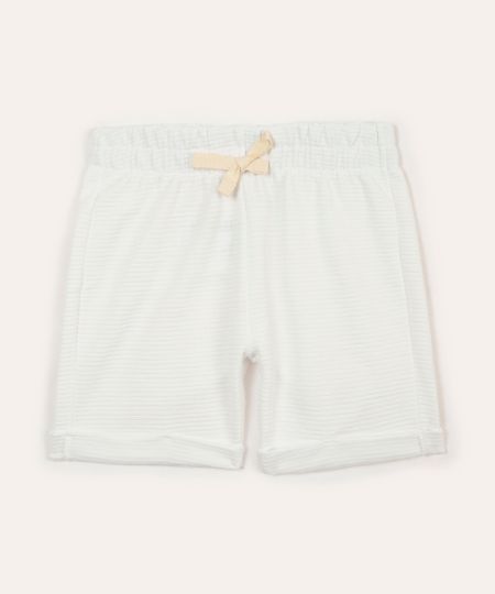 bermuda infantil de malha texturizada off white 1 bermuda infantil de malha texturizada off white 1