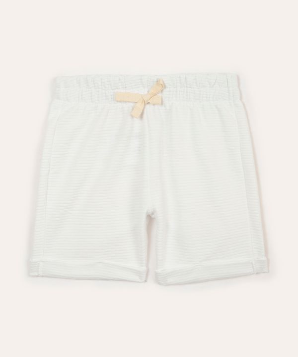 bermuda infantil de malha texturizada off white 5