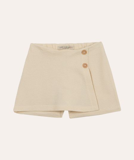 short saia infantil texturizado bege 3