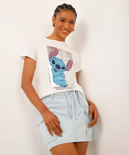 camiseta de algodão stitch off white M