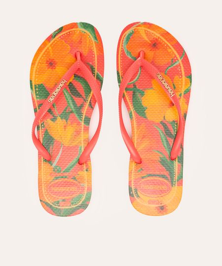 chinelo slim havaianas tropical laranja 35-36 chinelo slim havaianas tropical laranja 35-36