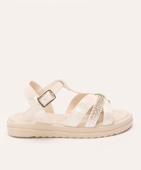 sandália infantil holográfica com brilho branca 20 sandália infantil holográfica com brilho branca 20