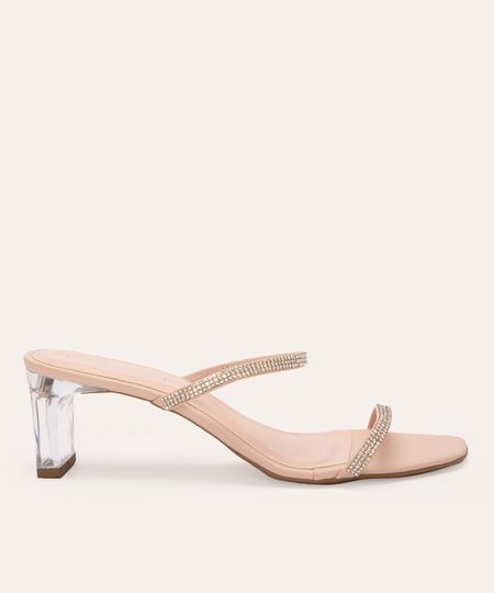 tamanco tira com strass salto em acrílico oneself rosa 36 tamanco tira com strass salto em acrílico oneself rosa 36