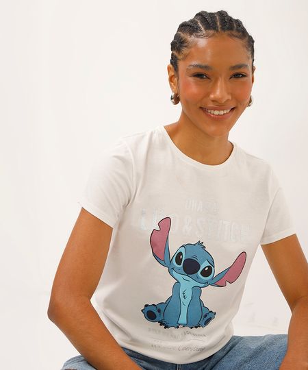 camiseta de algodão stitch off white PP