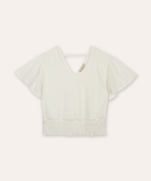cropped juvenil com lastex texturizado off white 14