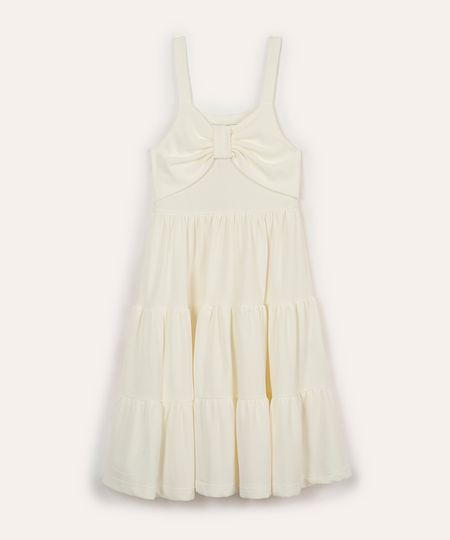 vestido infantil texturizado com laço off white 4 vestido infantil texturizado com laço off white 4