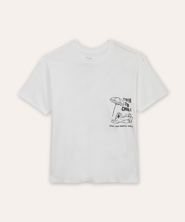 camiseta juvenil oversized stitch off white 10