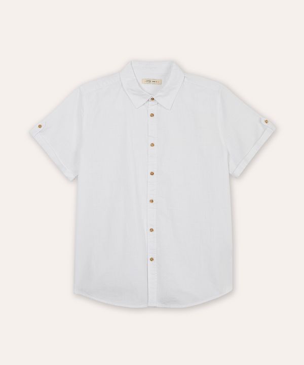 camisa de algodão juvenil manga curta off white 10