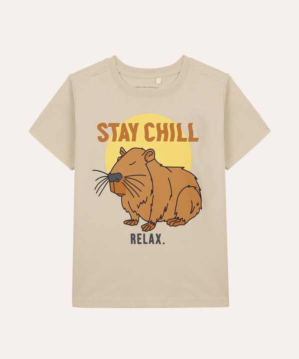 camiseta de algodão infantil capivara bege 10