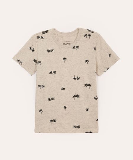 camiseta de algodão infantil coqueiros bege 8