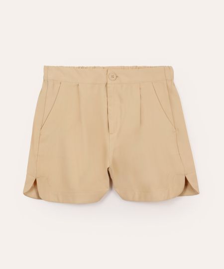 short clochard juvenil de viscose bege 12