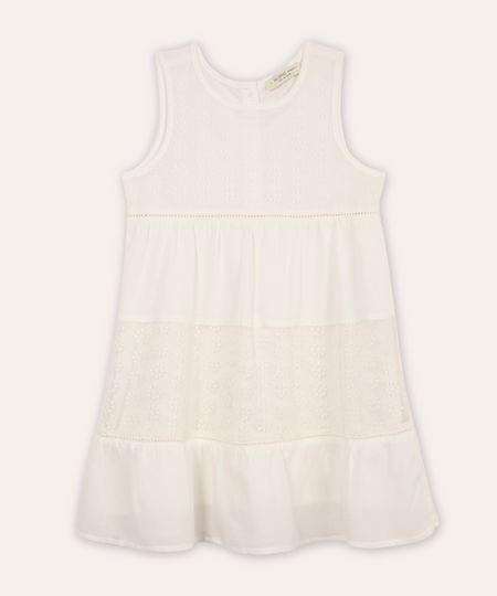 vestido midi infantil com recortes floral off white 12 vestido midi infantil com recortes floral off white 12