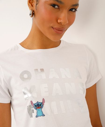 camiseta de algodão stitch off white P camiseta de algodão stitch off white P
