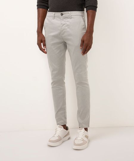 calça chino carrot de alfaiataria masculina cinza 38