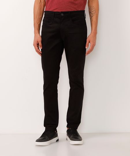 calça slim comfort masculina de sarja preto 36