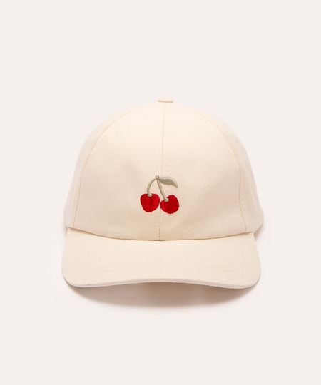 boné de sarja infantil aba curva cereja off white UNICO boné de sarja infantil aba curva cereja off white UNICO