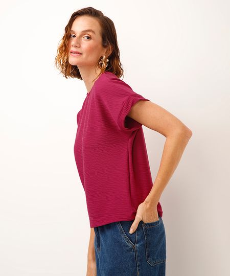 camiseta manga japonesa texturizada roxa PP camiseta manga japonesa texturizada roxa PP