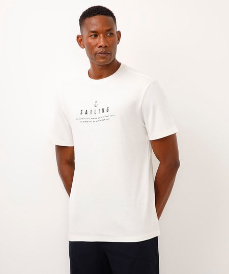 camiseta comfort de algodão estampada branca XG camiseta comfort de algodão estampada branca XG