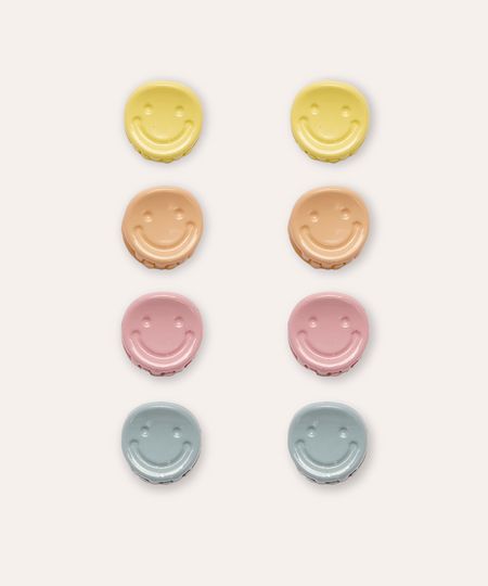kit de 8 presilhas de cabelo infantil smile colorida UNICO