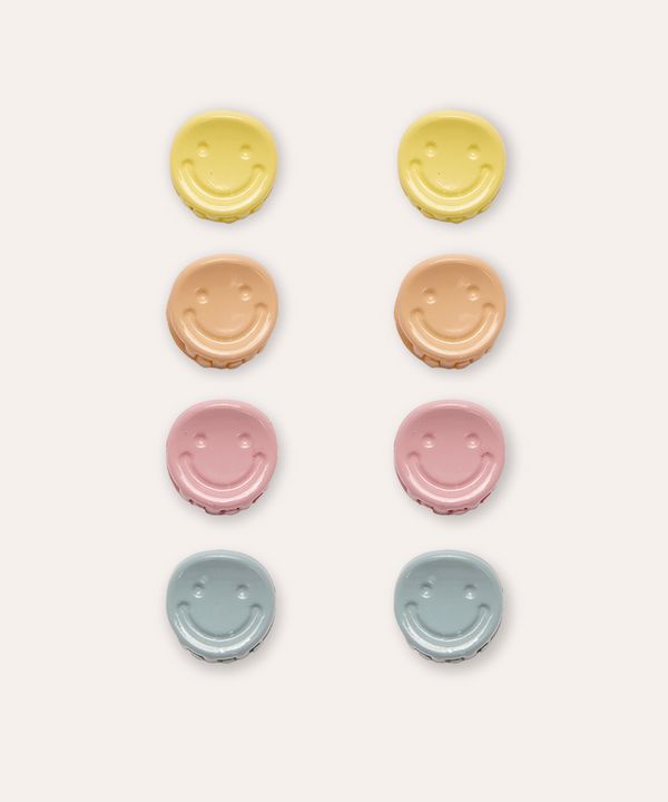 kit de 8 presilhas de cabelo infantil smile colorida UNICO