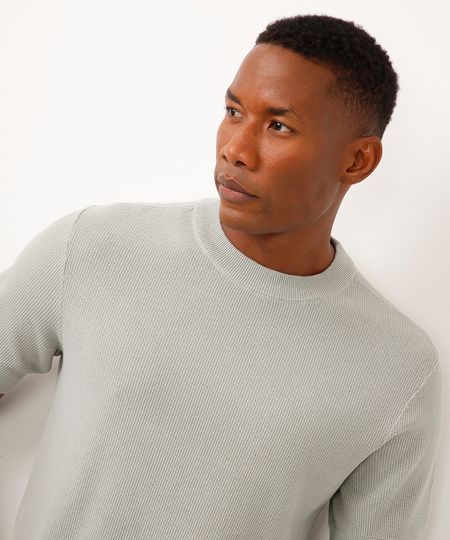 camiseta de tricot manga curta - verde claro G camiseta de tricot manga curta - verde claro G