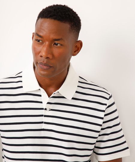 polo de algodão listrada off white G polo de algodão listrada off white G