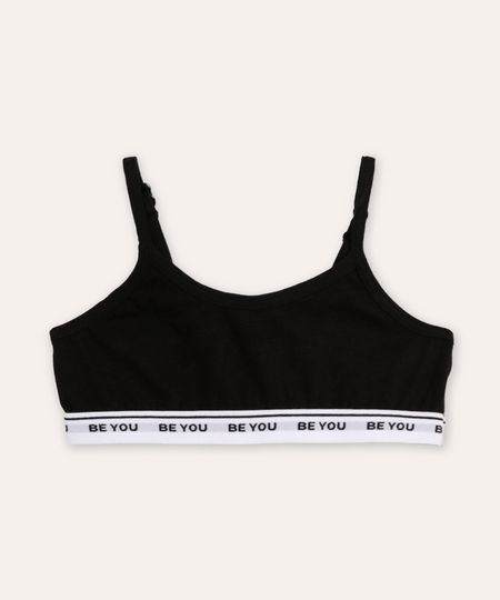 top infantil de algodão preto M top infantil de algodão preto M