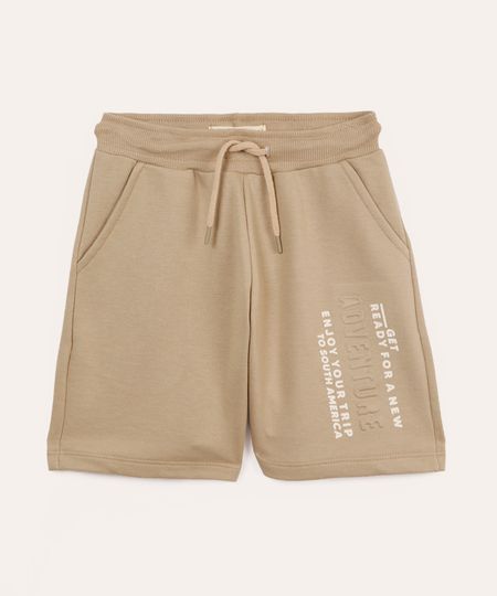 bermuda de moletinho infantil bege 10