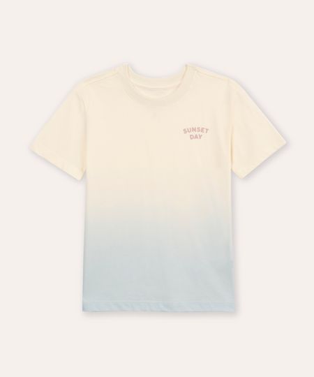 camiseta de algodão infantil bicolor sunset day bege 4