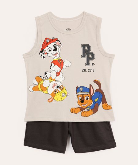 conjunto infantil curto patrulha canina bege 5 conjunto infantil curto patrulha canina bege 5