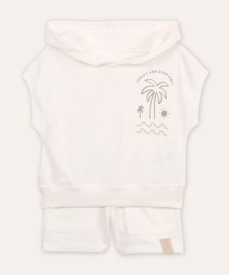 conjunto infantil de moletom off white 2