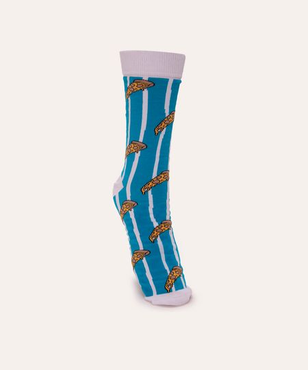 meia cano longo pizza branca 41-43