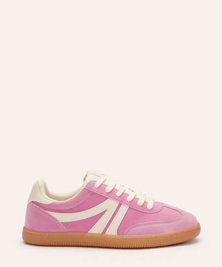 tênis casual com recortes bicolor ace rosa 39