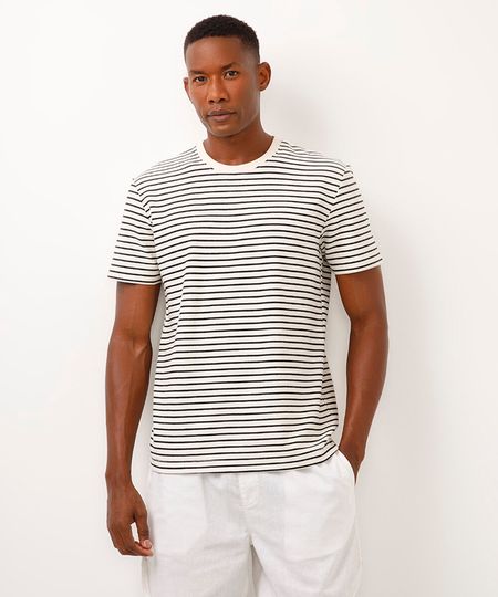 camiseta comfort listrada preta P