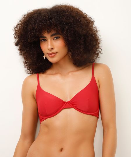 biquíni top meia taça vermelho M
