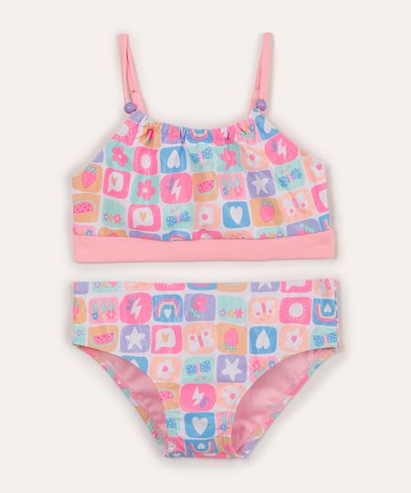 biquíni infantil frente única quadriculado colorido 8 biquíni infantil frente única quadriculado colorido 8