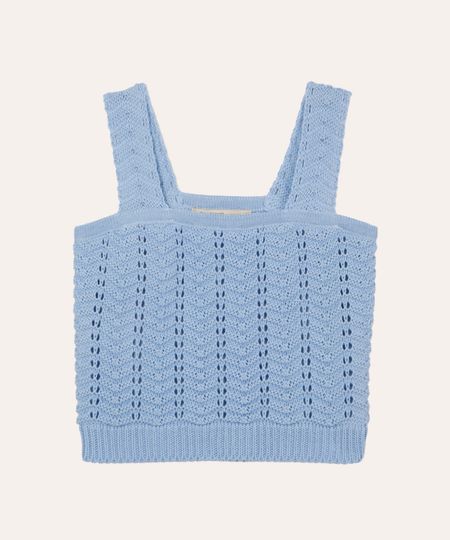 cropped infantil de tricot azul 4