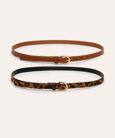 kit de 2 cintos fivela redonda colorido 105CM kit de 2 cintos fivela redonda colorido 105CM