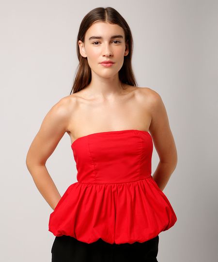 blusa balonê sem alça mindset vermelha GG blusa balonê sem alça mindset vermelha GG