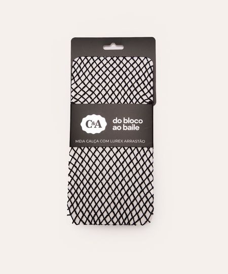 meia calça arrastão brilhos lurex preta Único