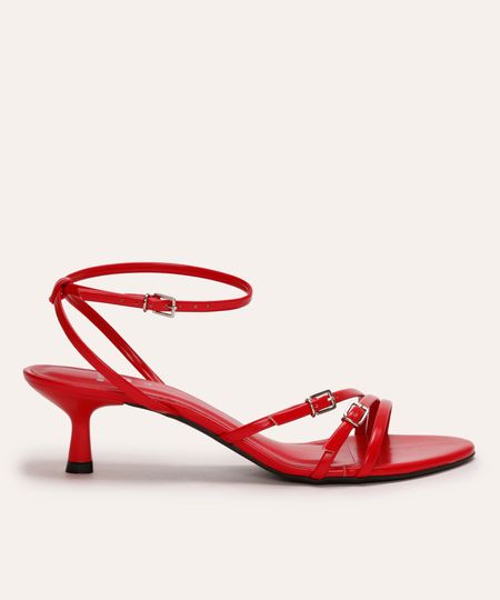 sandália verniz salto baixo mindset vermelho 36 sandália verniz salto baixo mindset vermelho 36