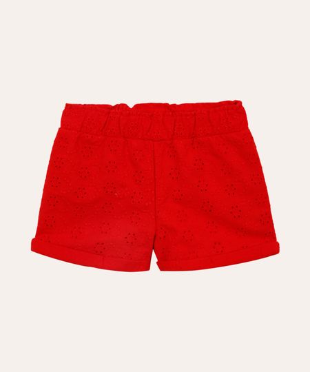 short de laise infantil curto floral vermelho 3