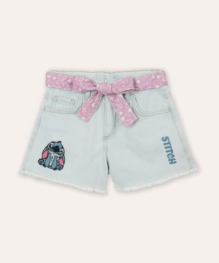 short jeans infantil com bordado stitch azul 8 short jeans infantil com bordado stitch azul 8