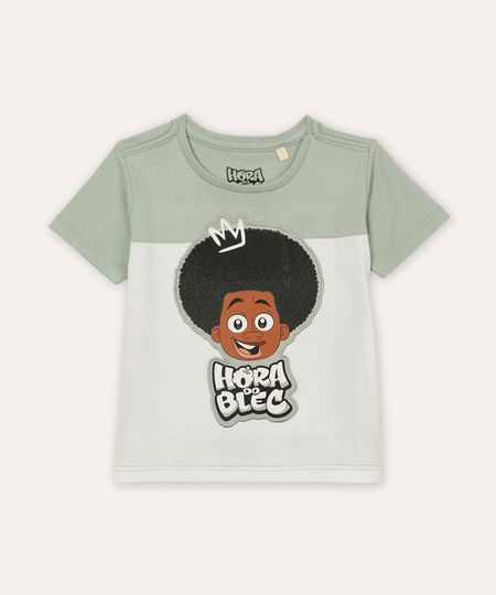 camiseta infantil de algodão hora do blec verde 3 camiseta infantil de algodão hora do blec verde 3