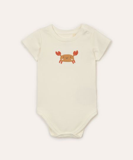 body infantil de algodão siri texturizado off white 6-9 body infantil de algodão siri texturizado off white 6-9