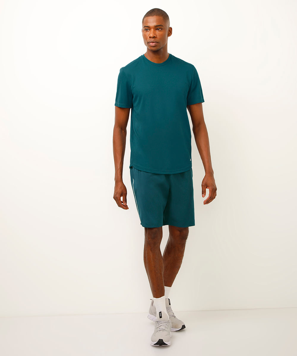 bermuda masculina com bolsos azul