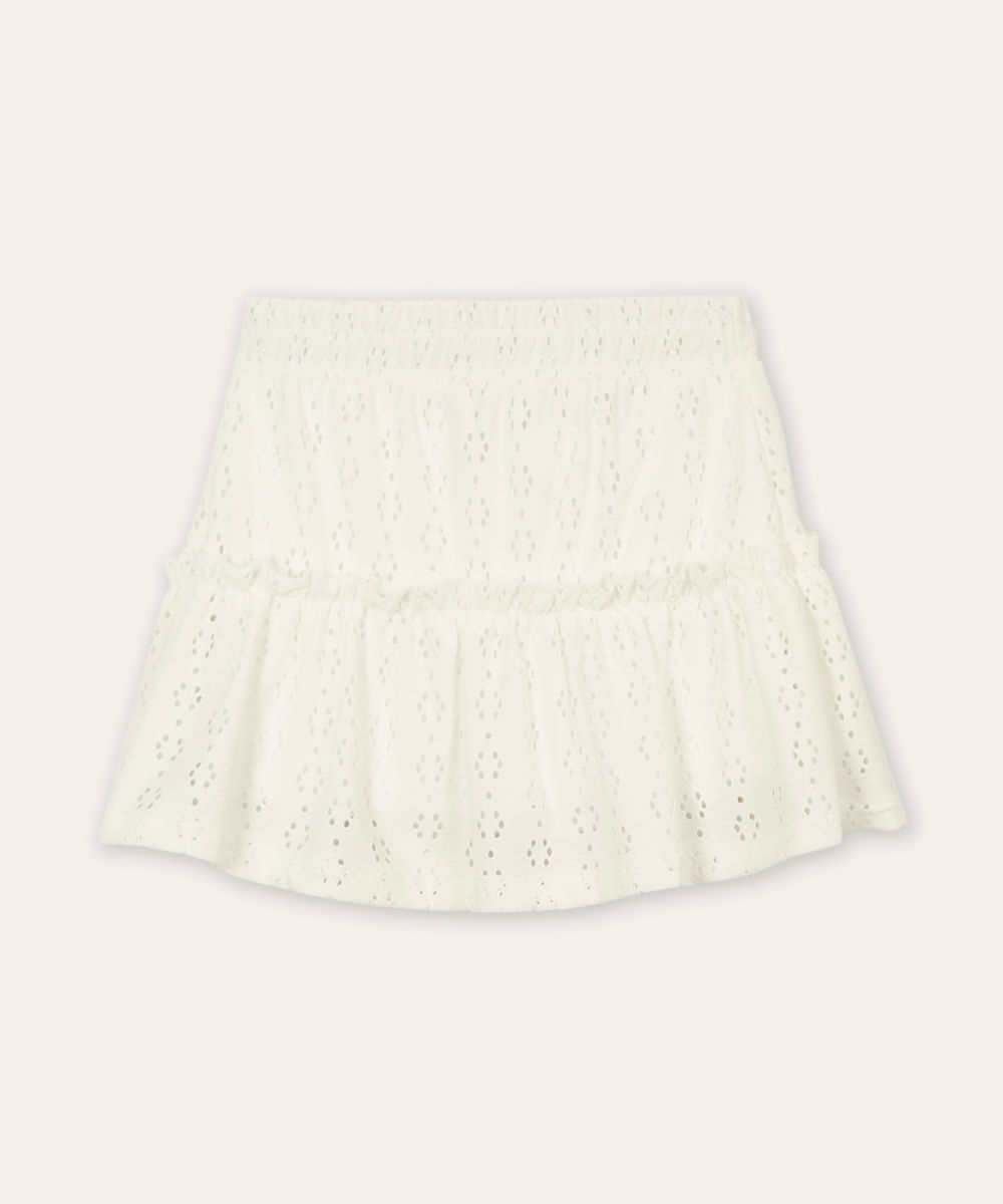 saia de laise infantil floral off white