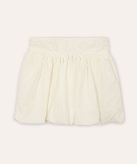 saia balonê infantil de sarja off white 2