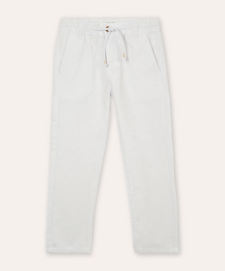 calça reta infantil branca 10
